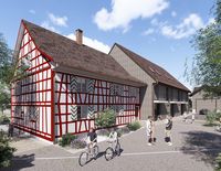 Historischer Meierhof und drei Reihenhäuser Muolen